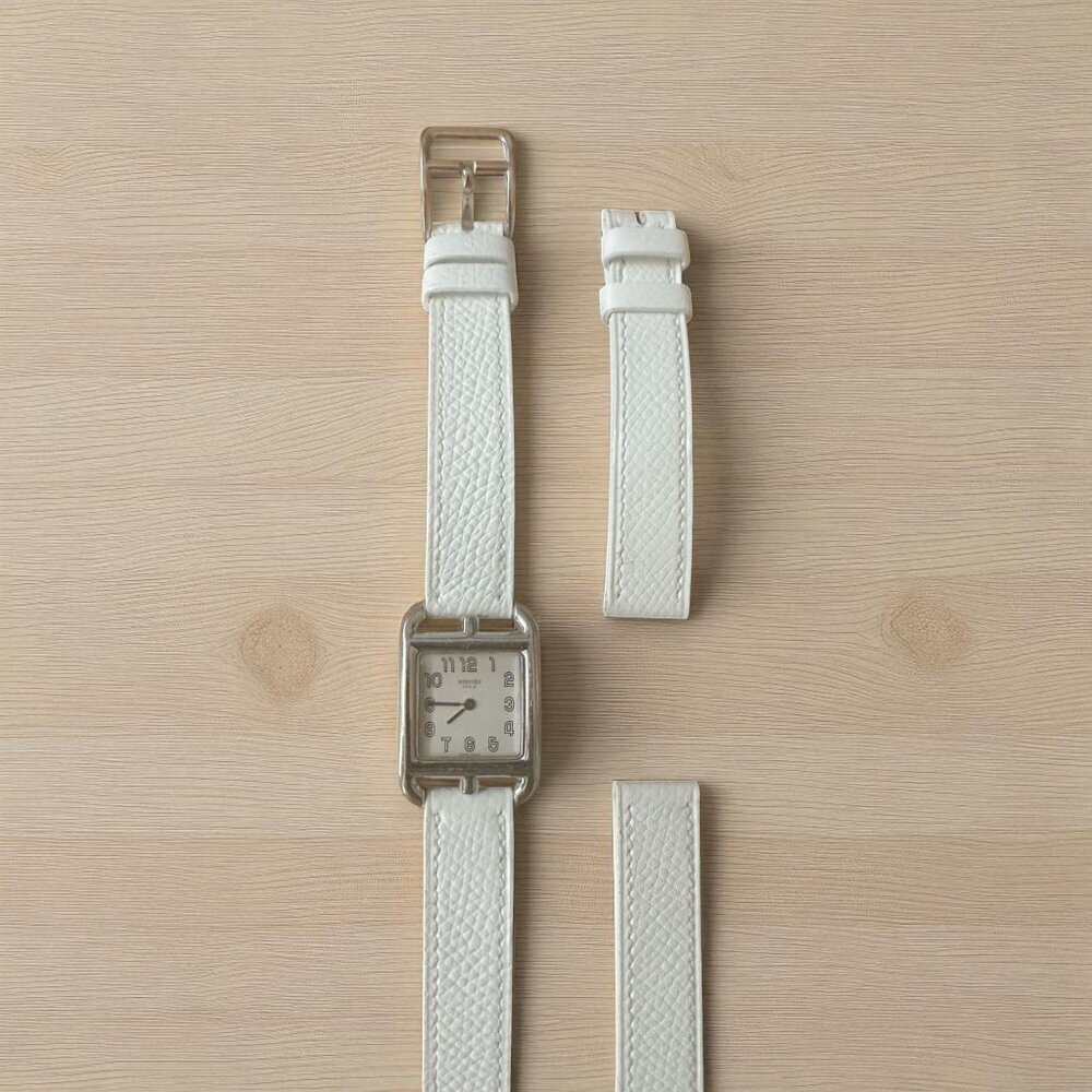 Hermès Cape Cod Double Tour Watch Strap 31mm SH White Leather – New - Picture 5 of 9
